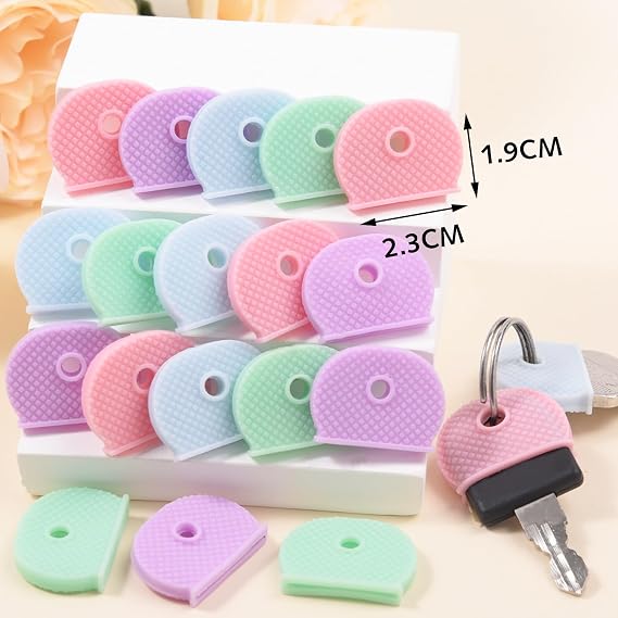 20 Pcs Key Covers Set, Key Covers Caps 5 Flexible Coloured Identifier Caps
