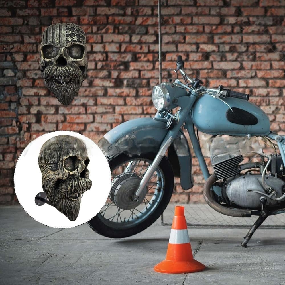 Supporto per Casco con Teschio per Moto per Casco Accessori Moto, Appendiabiti, Porta Casco da Moto con Teschio Portacasco da Parete(#1)