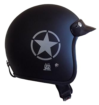 Anokhe Collections ABS Shell ISI Certified Guardian Open Face Helmet (Matte Black, Medium).