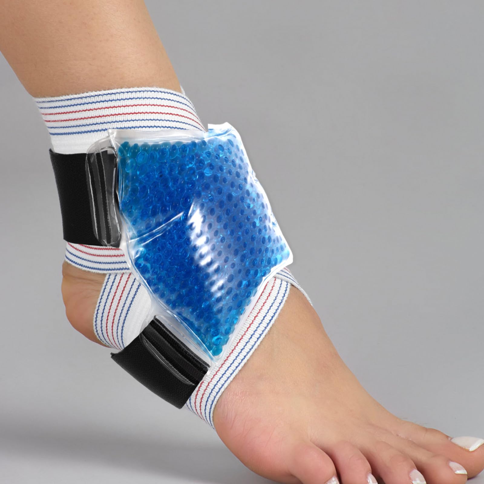 Outanaya Sacchetto Ghiaccio Caviglia in Gel Riutilizzabile Pvc Blu e Gonfiore, Impacco Freddo per Corpo e Caviglie per Sport e Riabilitazione