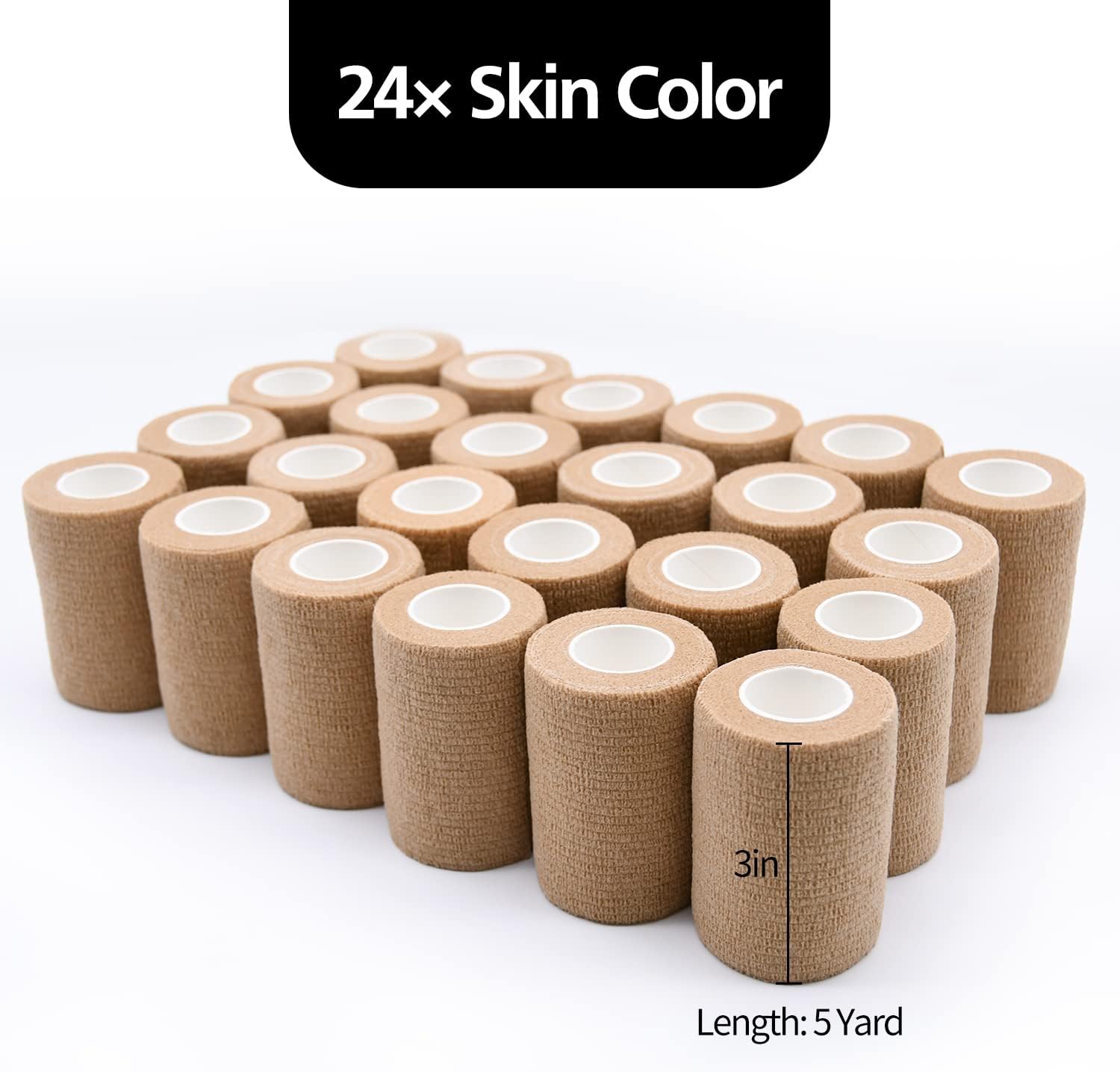 12pcs 2in Self Adhesive Bandage Wraps, 5 Yards, Vet Wraps for Sports