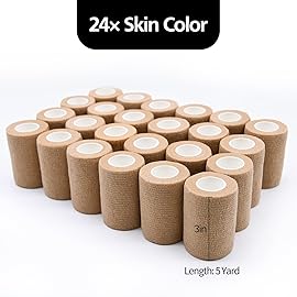 24pcsSelf Adhesive Bandage Wraps, 3in 5 Yards, Skin Color