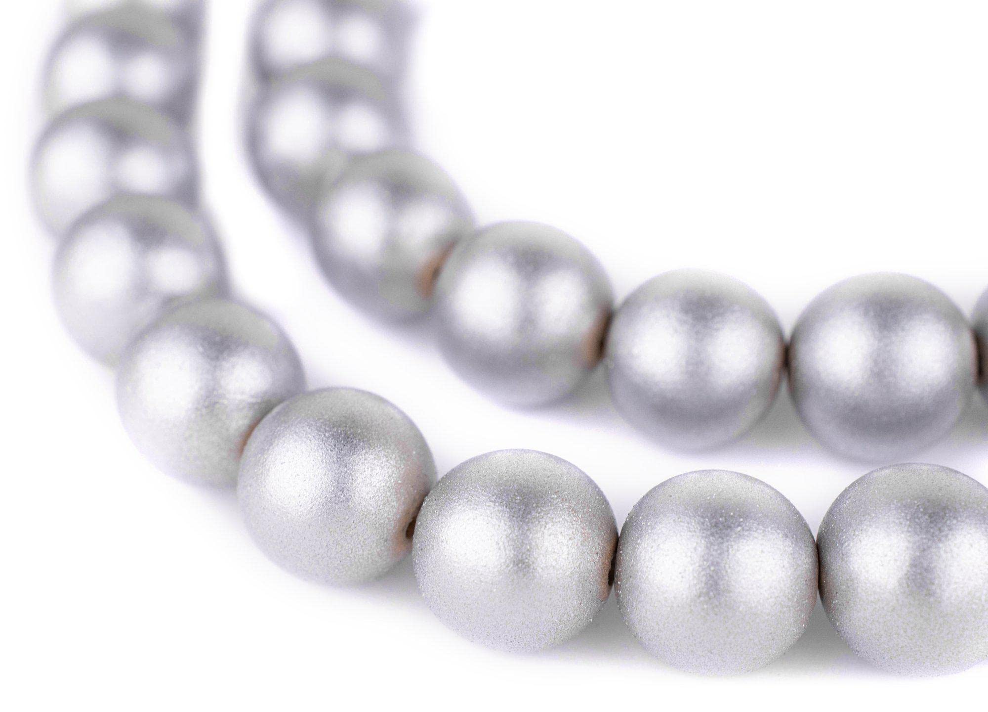 The Bead Chest Natural 18mm Wooden Beads in Silver for Jewelry Making – Round Loose Wood Spacer Beads I Approximately 24 Beads