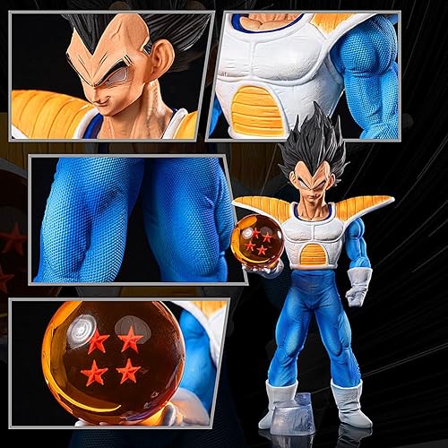 Miniatura 3 de PERWOTEF Vegeta Figura Estatua Figura de Juguete DBZ Figura Super Saiyan Regalos de Cumpleaños PVC 11"