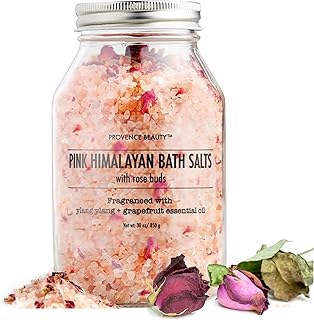 Sponsored Ad - Pink Himalayan Bath Salt with Rose Petals - 100% Natural Aromatherapy and Relaxation - Ylang Ylang, Grapefr...