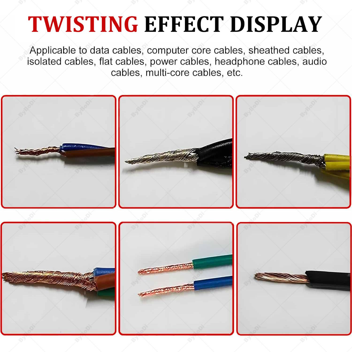 Twister automatico per cavi con spazzole, per filo da 5-60 mm, spazzola professionale per treccia, strumento di torsione e spelatura, elettrico ad alta velocità