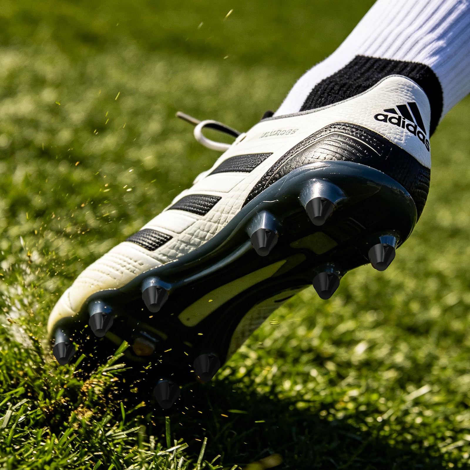12 tacchetti da calcio, in alluminio, a vite, per terreni morbidi, con chiave esagonale, compatibili con scarpe da calcio Adidas e filettatura M6