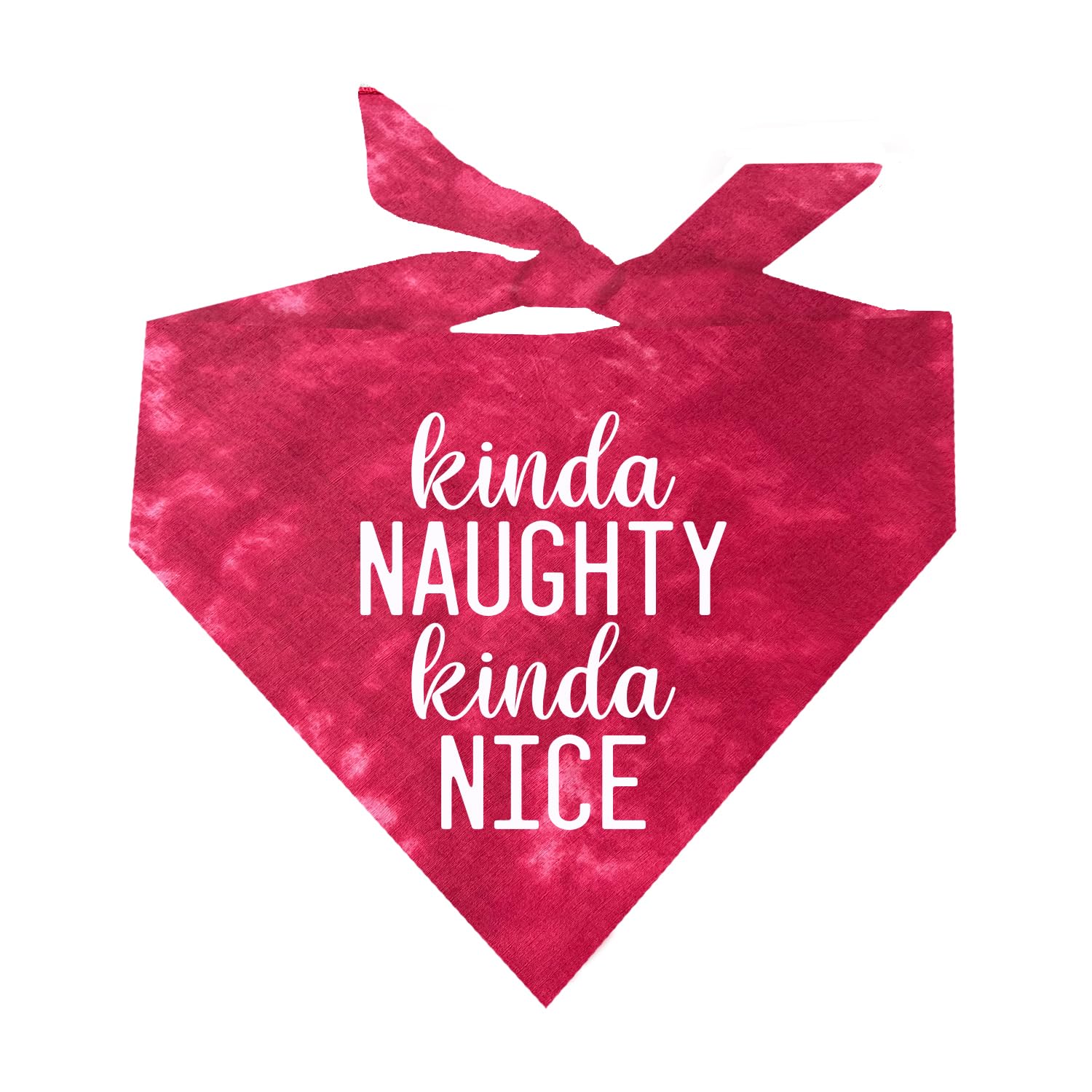 Kinda Naughty Kind Nice Christmas Dog Bandana (Red Scrunch, OS 88)