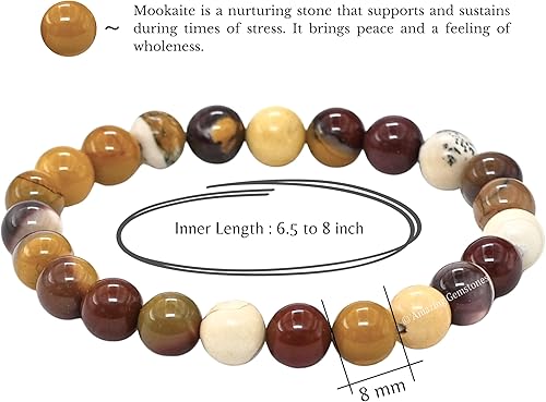 Miniatura 689 de Amazing Gemstone Pulsera de cristal para mujeres y hombres, pulsera de cristal curativo de protección, pulsera elástica con cuentas de piedras