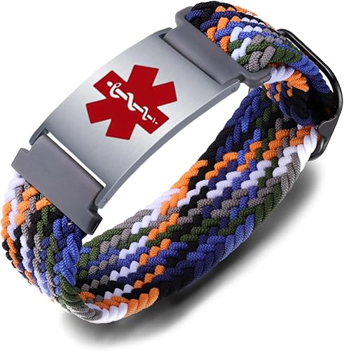 Miniatura 9 de MAXZOOL Pulseras de alerta médica personalizadas para mujeres y hombres, pulseras médicas deportivas personalizadas con grabado gratuito, pulsera