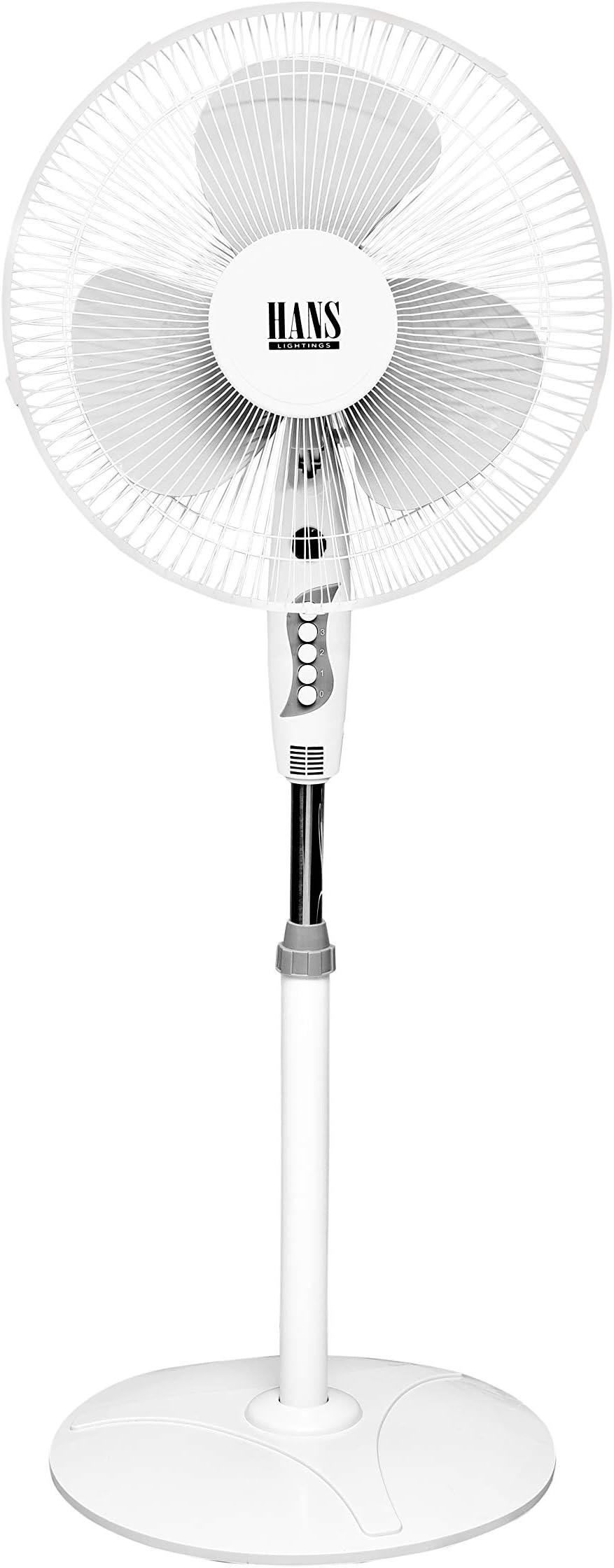 Hans Lighting Pedestal Fan 40 WATT 1300 RPM 400 mm / 16 Inch 3 Blade fan 1 Years Warranty (White+Blue,White+Grey) (Grey)