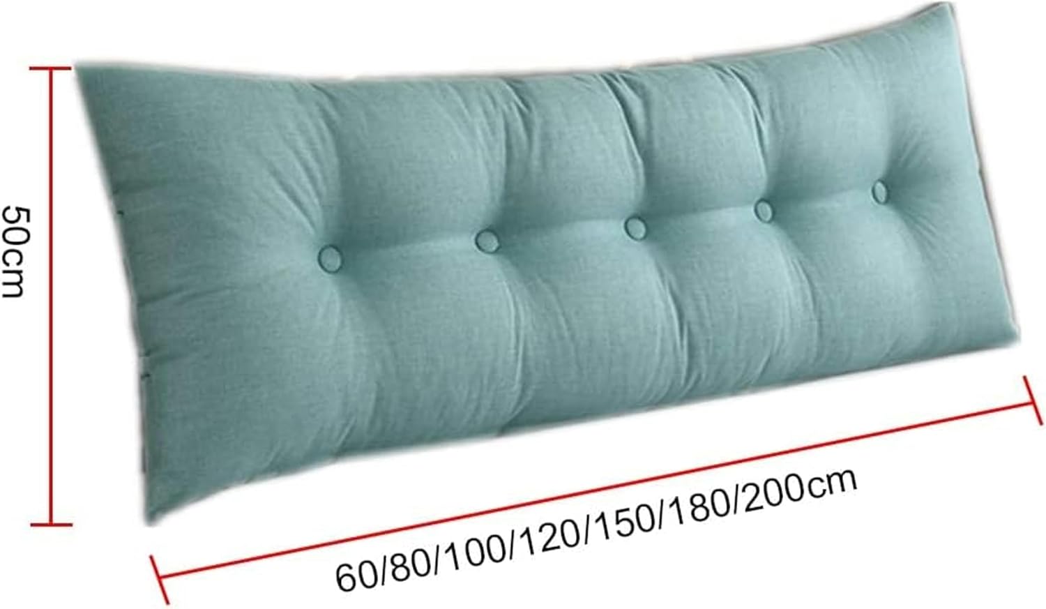 Bedside Cushion Bed Rest Positioning Support Pillow Bedside Cushion Headboard Bolster for Reading in Bed Perfect Bolster Lumbar Cushion for Day Bed Rectangular Headboard-1, 60X50cm, Lake Blue