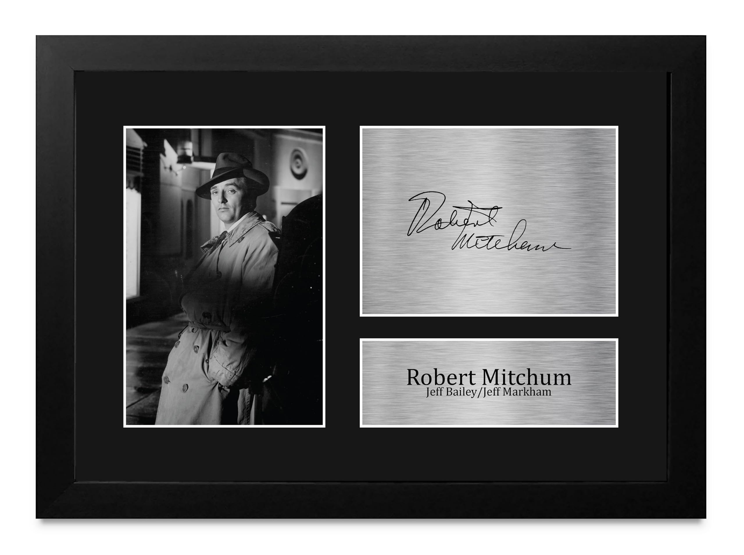 Autógrafo de Robert Mitchum enmarcado A4 para fans que buscan memorabilia 8