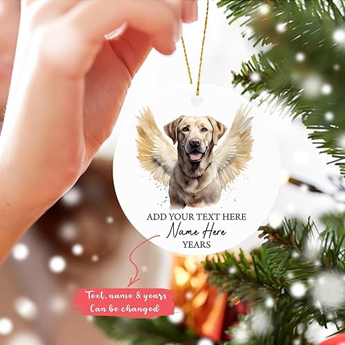 Vista 149 de Adorno conmemorativo personalizado de Bulldog Inglés – Alas de ángel, regalo de Navidad personalizado para perro, mamá y papá Adorno de Bulldog