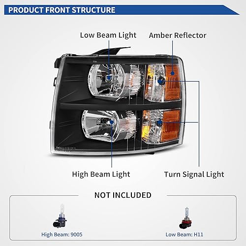 Miniatura 109 de oEdRo Faros delanteros compatibles con Ford F150 / 06-08 Lincoln Mark LT Pickup 2004, 2005, 2006, 2007, 2008, Ford F150 / 06-08 Lincoln Mark LT OE