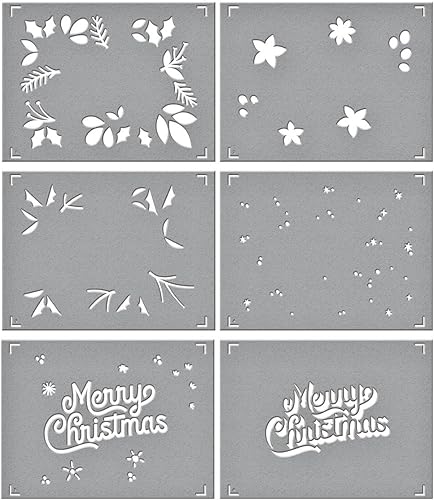 Miniatura 7 de Spellbinders Paquete de follaje de Feliz Navidad - Plantilla y troquel, transparente y de metal