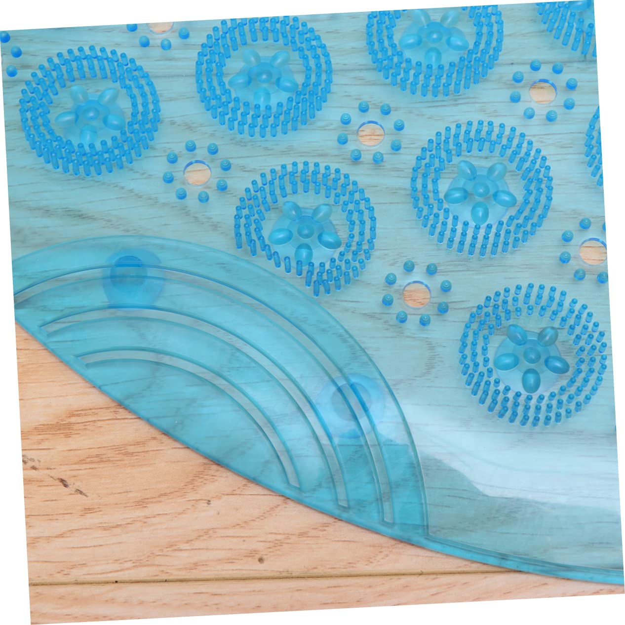 WOONEKY Blau Bodenmatte aus PVC Runde, rutschfeste für Badezimmer und Flur