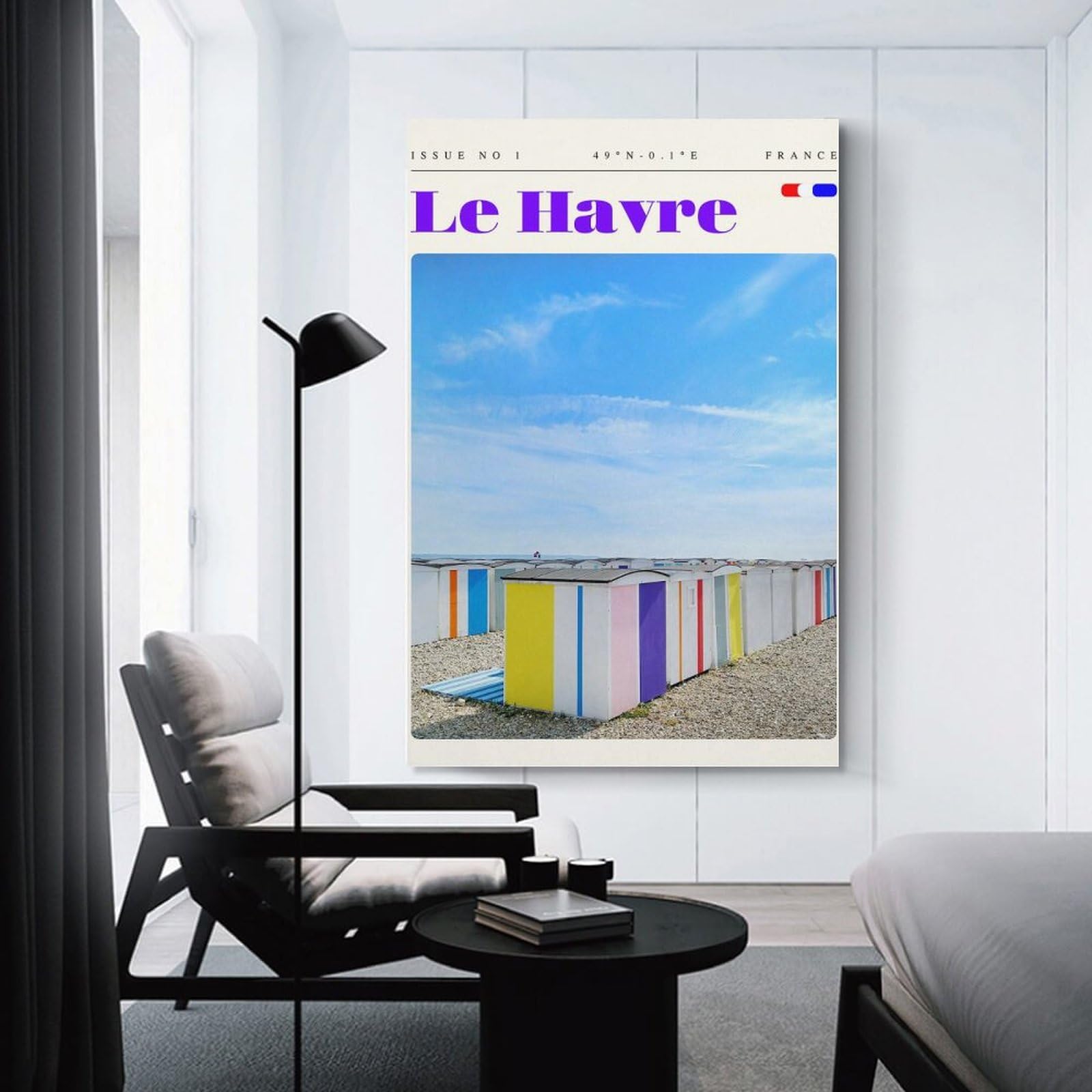 Junmoney Wall Art Print Le Havre France Travel Art, 20x30inch(50x75cm), for Living Room, Lounge Or Sitting Room, Eye Catching Artwork for Blank Walls