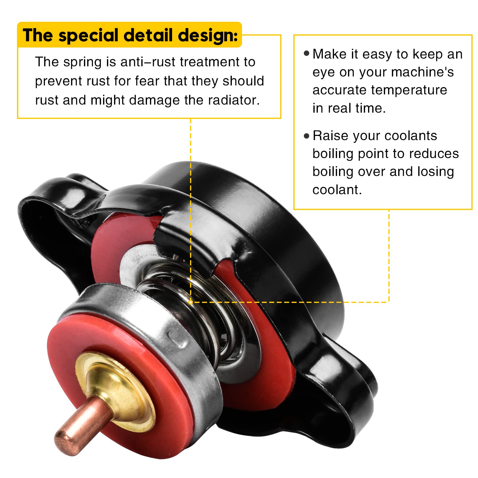 Amazon.co.jp: Huazu 高圧ラジエーターキャップ 温度計付き 1.8バー