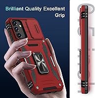 Vista 7 de DEERLAMN - Funda para Samsung Galaxy A15 5G con cubierta deslizante para la cámara + protector de pantalla (1 paquete), soporte giratorio con anillo