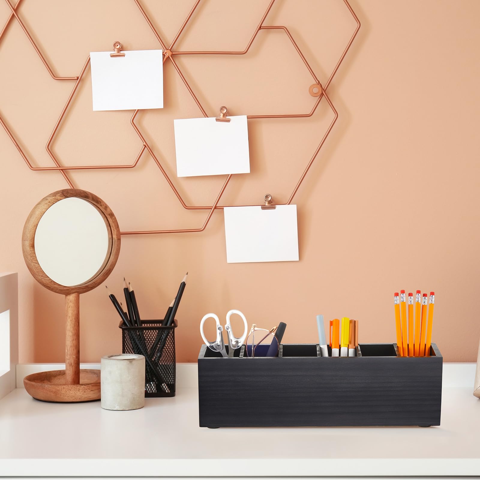 Jetec Wooden Pencil Pen Holder - Organize Your Desk -6 Jetec Wooden Pencil Pen Holder - Organize Your Desk -6