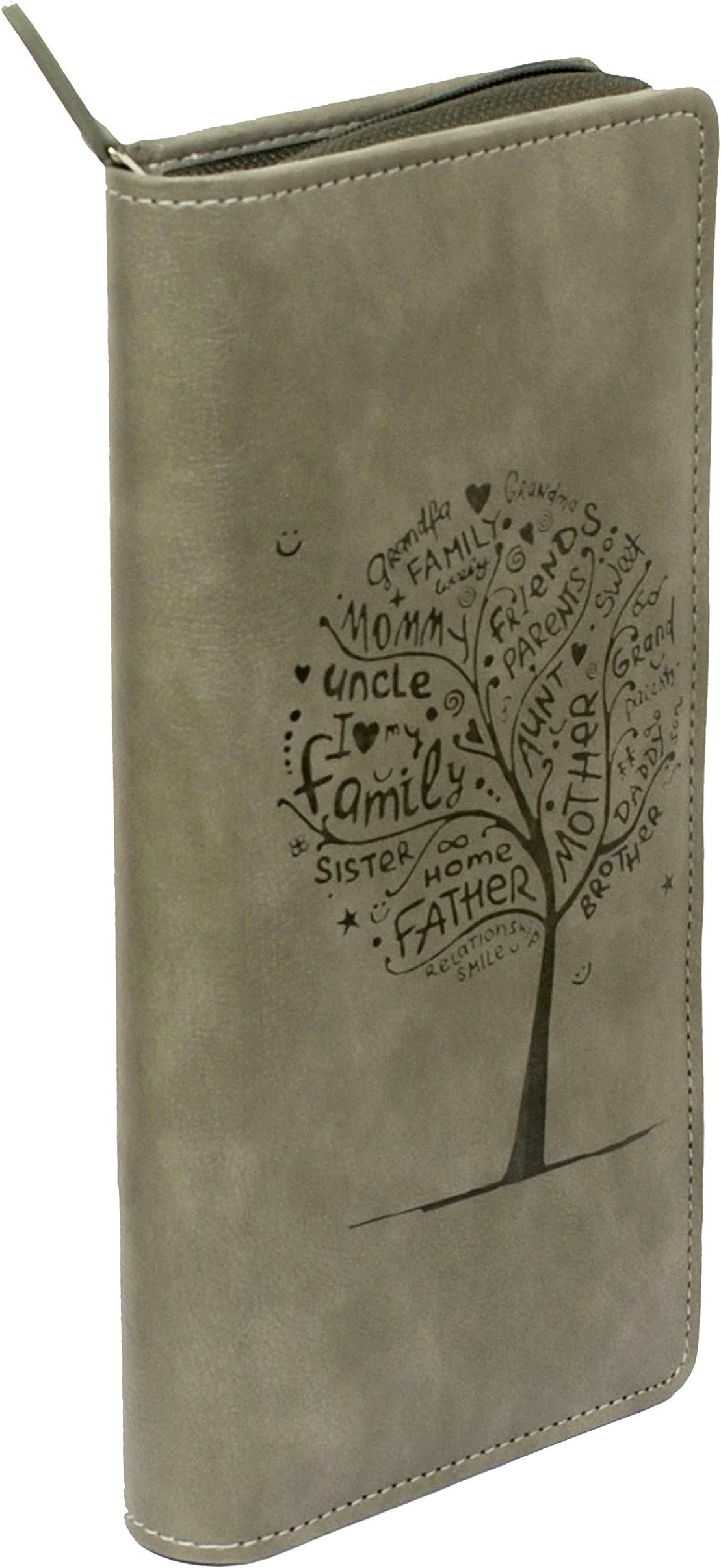 Light Grey RIFD Safe Passport Wallet - 8 Slots