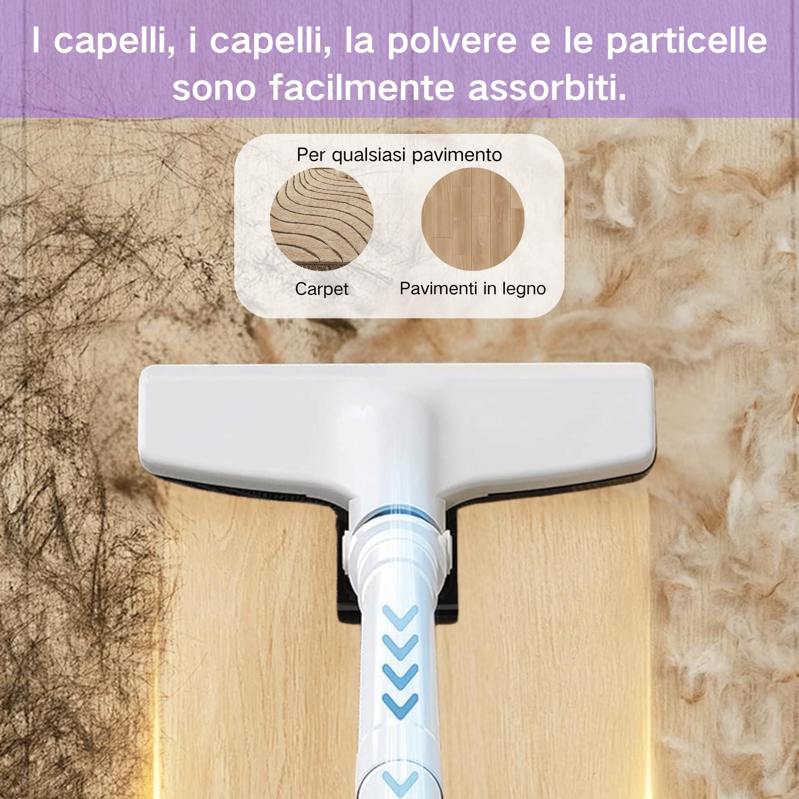 Scopa Elettrica Senza Fili, Aspirabriciole Senza Fili Potente, Aspirapolvere Leggero Per Aspirare Polvere, Spazzatura, Capelli, Ecc.（Bianco） - 4