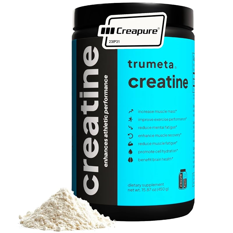 TRUMETA Suplemento de Creatina Monohidratada Creapure® em Pó Micronizada, Sem Sabor, 449,9 g