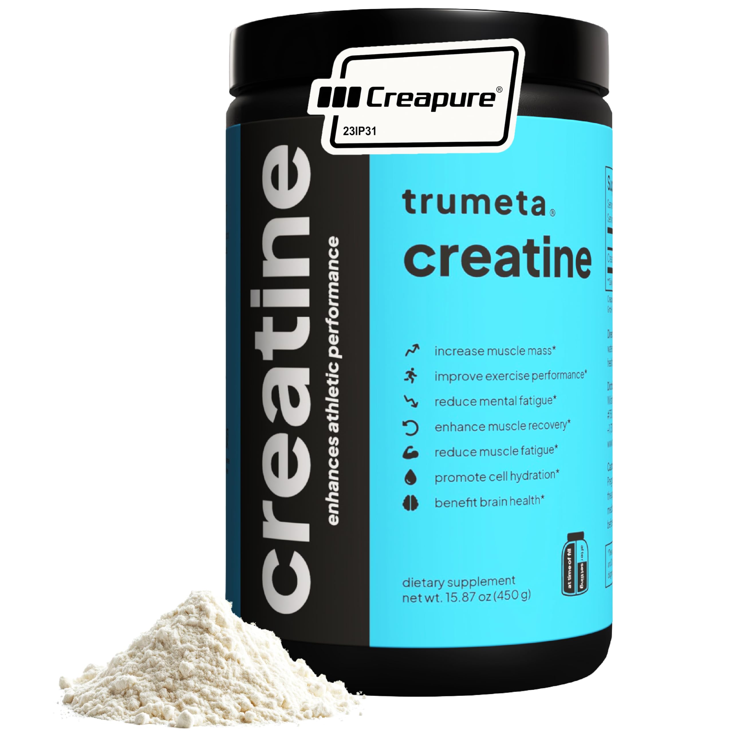 Pure Creapure® Creatine Monohydrate Powder, Unflavored, Micronized