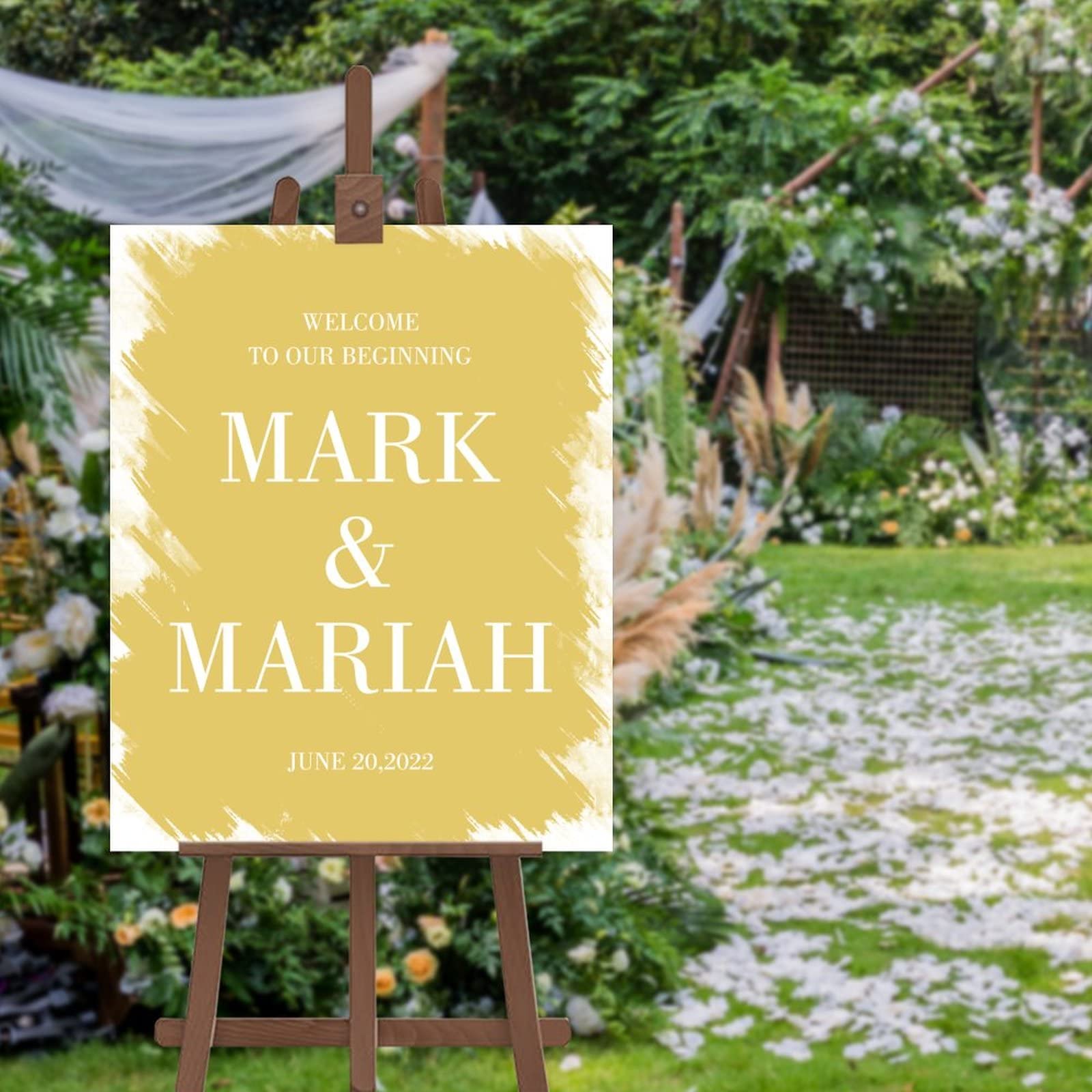 Panneau de calligraphie moderne mariage 30x45 cm élégant pour mariés