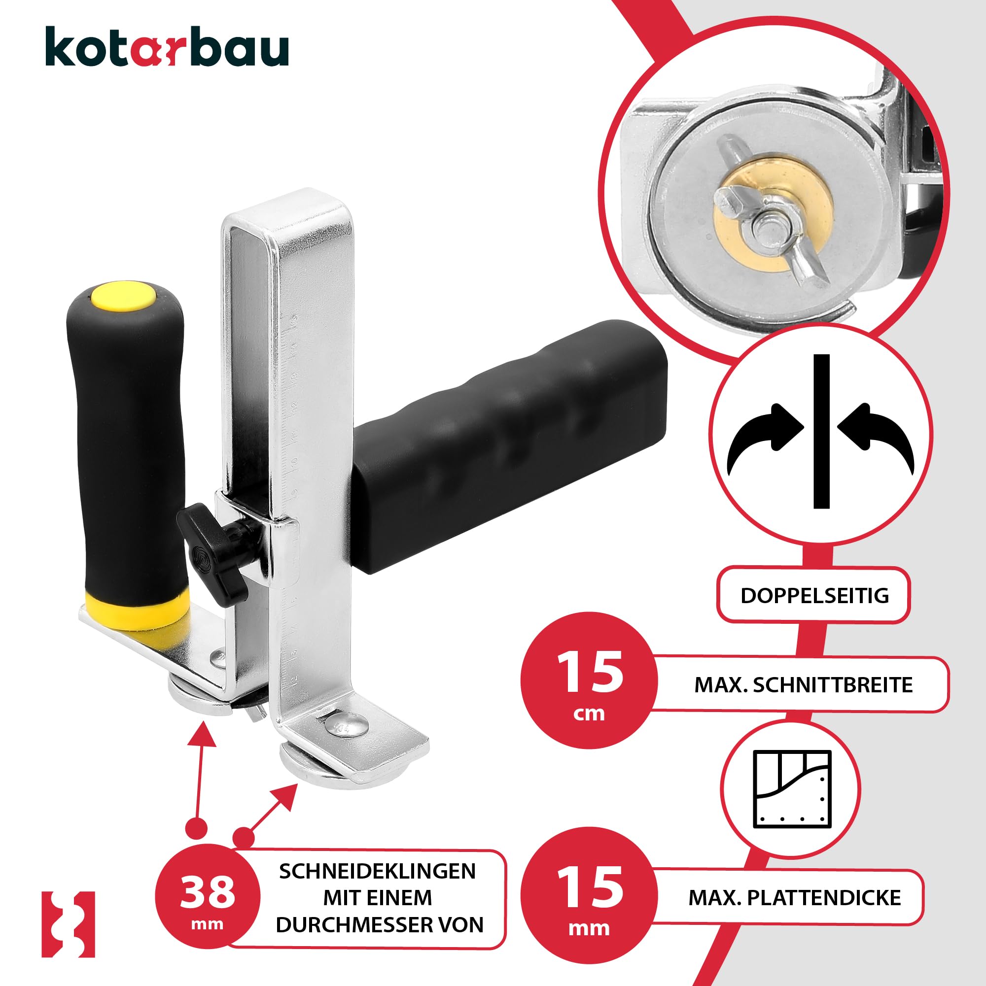 KOTARBAU® Taglierina per cartongesso bifacciale per cartongesso