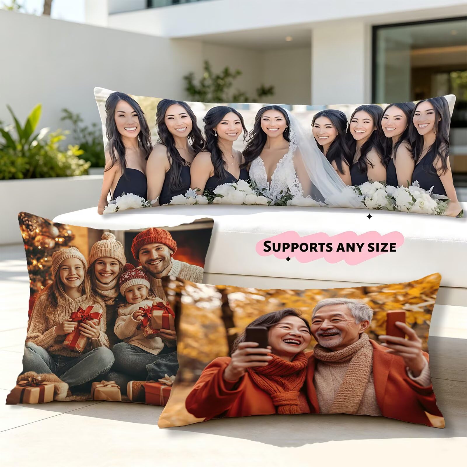 Coussin Personnalisé Photo, Housse Coussin 60x180 Avec Lmage / Texte,Cod128