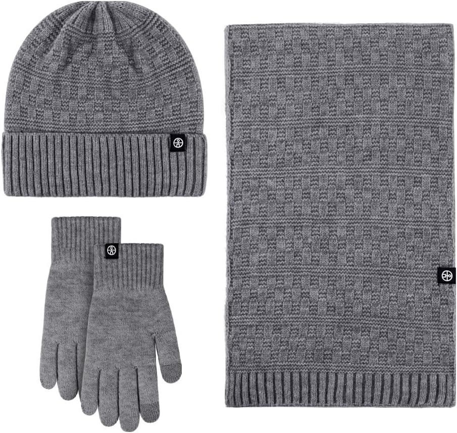 Wander Agio Warm Hat Scarf Glove Set for Women Beanie Hats Scarves and Gloves Womens Polar Fleece 3-Sets