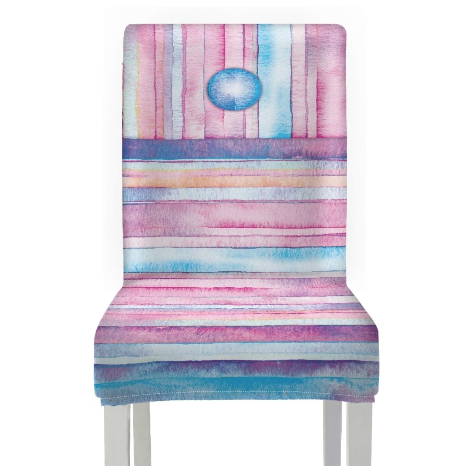 Stuhlüberzieher Blauer Kreis Rosa Stuhl Überzieher Stuhlhussen 6er Set | Spandex Stuhl Hussen Waschbar Abnehmbare Stretch Hussen für Stühle Langlebig Stuhlbezug Universal für Küche,Restaurant,Hotel