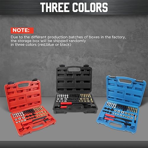 Miniatura 8 de Angchun Juego de 48 piezas de rosca el kit de reparación de roscas incluye 24 troqueles de reenhebrado 22 grifos de reenhebrado y 2 archivos de