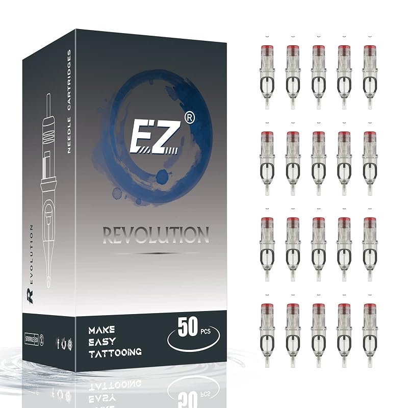 EZTAT2 Cartuchos de Agulhas para Tatuagem 50 Unidades #12 Mistos 7RM, 9RM, 11RM, 13RM e 15RM