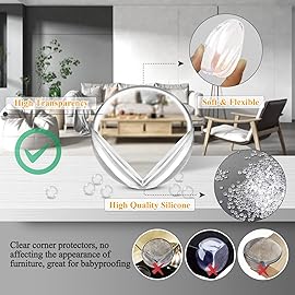 12 Pack Corner Protectors for Baby, Clear Corner Guards Protector Furniture Corner & Edges Safety Bumpers Cushion, Round, 1.6x1.6x0.8 in