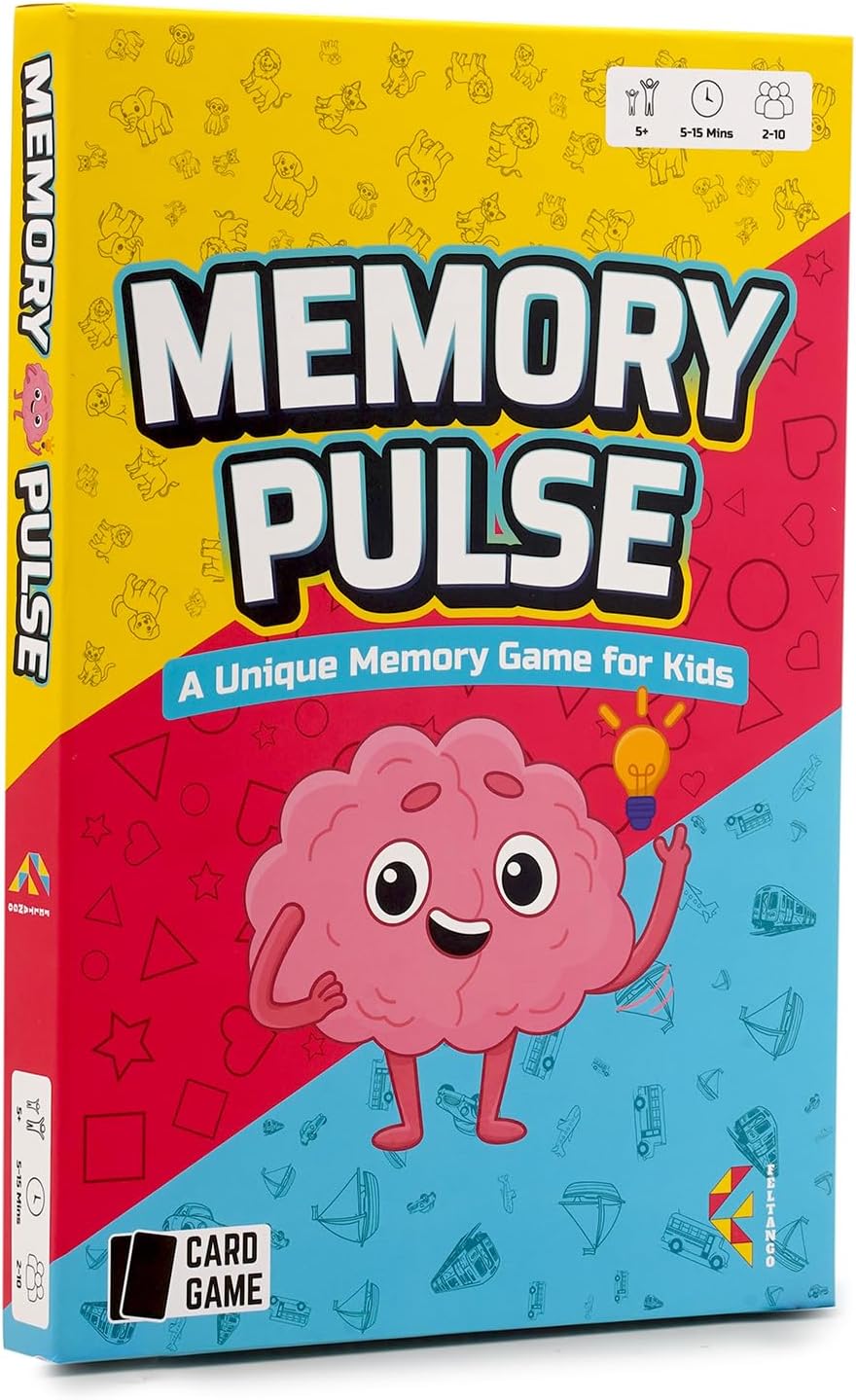 Memory Pulse, Memory Game for Kids and Adults, Card Games, Board Games, Family Brain Games, Learning Games, Game Night, Travel Games, Ages 5+