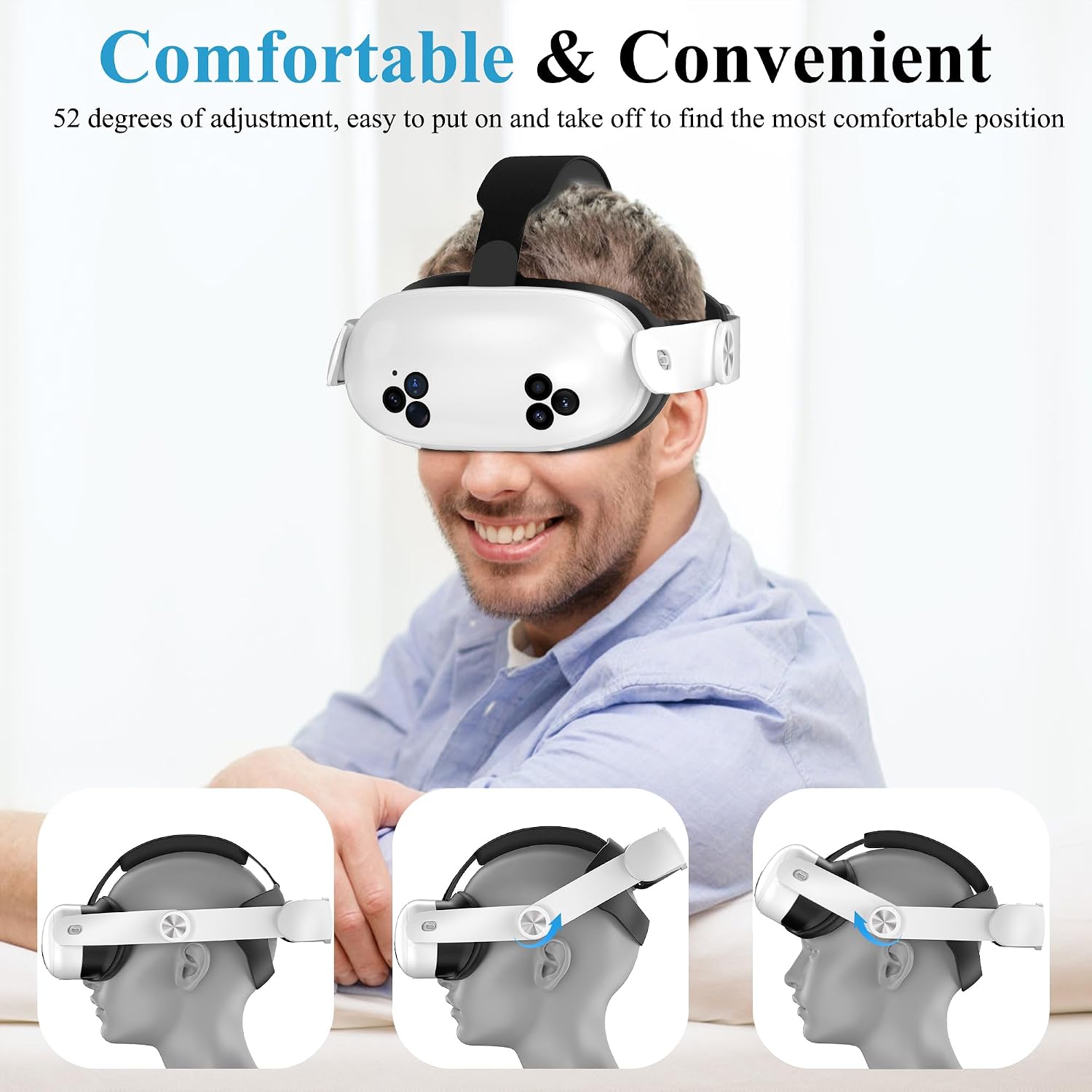 Head Strap with Battery Pack for Meta Quest 3S/Quest 3, 10000mAh 18W Fast Charging Elite Strap Replacement for Enhanced Comfort and Play Time, Headstrap VR Accessories for Meta Quest 3S/Quest 3 - 6