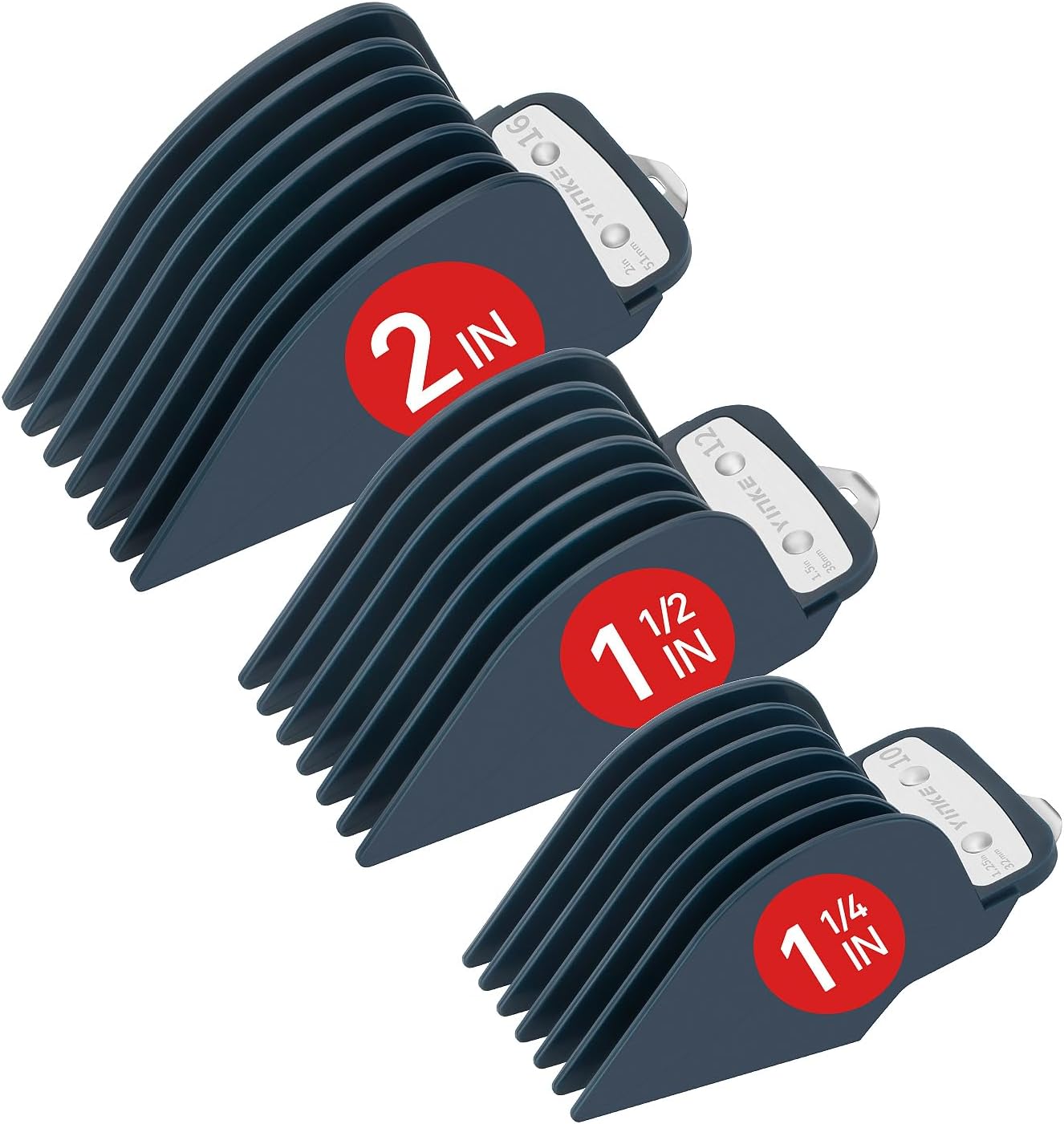 Yinke for Wahl Clipper Guards Set 10 12 16, Hair Clipper Guards for Wahl Senior Clippers with Metal Clip, 2 inch/1.5 inch/1.25 inch in Length, Fits Most Cordless/Cord Wahl Clippers (Blue)