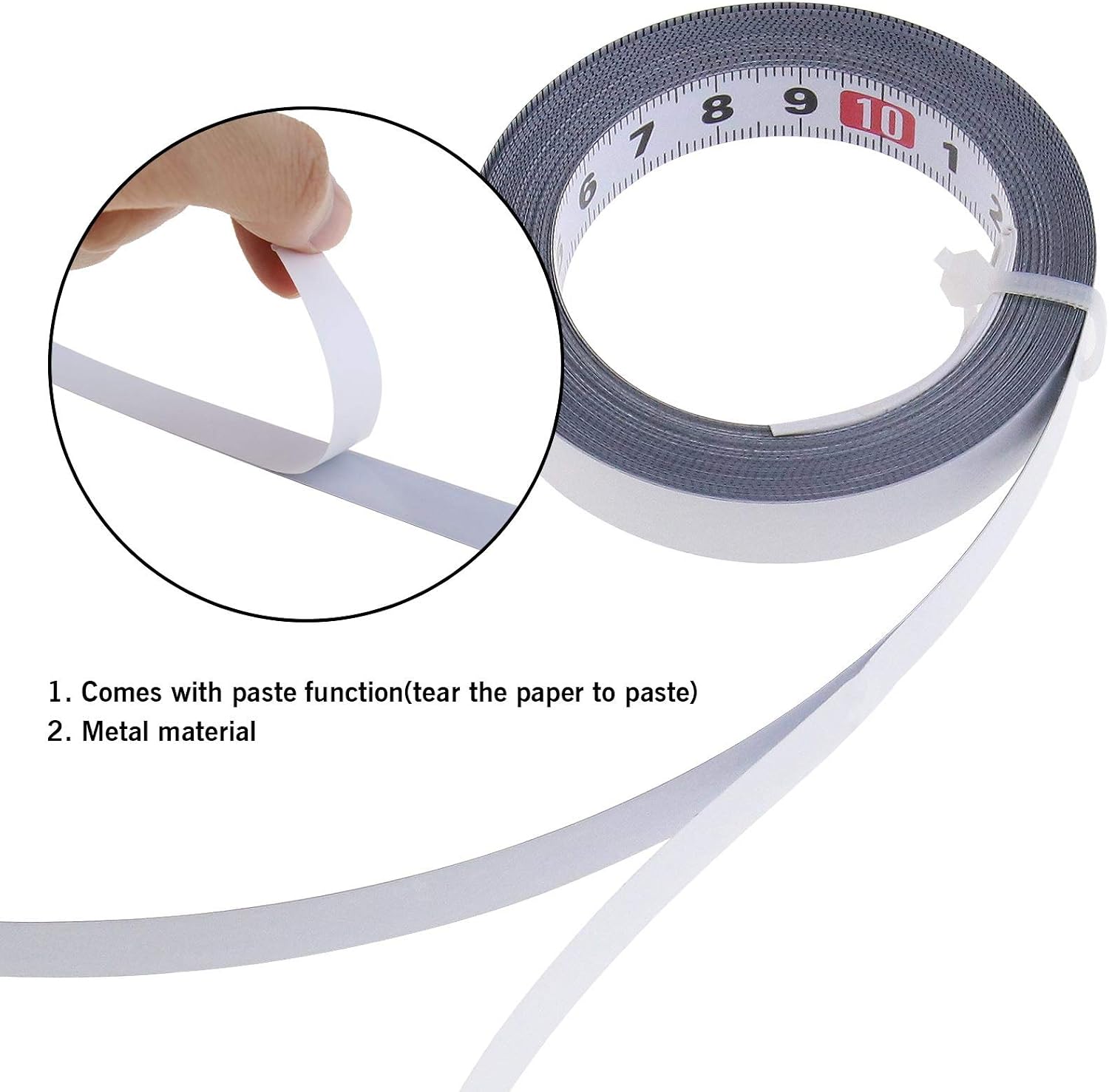 Metal Steel Measure Tape Self Adhesive Metric Scale Ruler Reads L to R for T-Track Router Table Band Saw Woodworking Tool