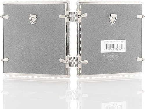 Miniatura 5 de Marco doble brillante de metal plateado 4x4, brillo transparente