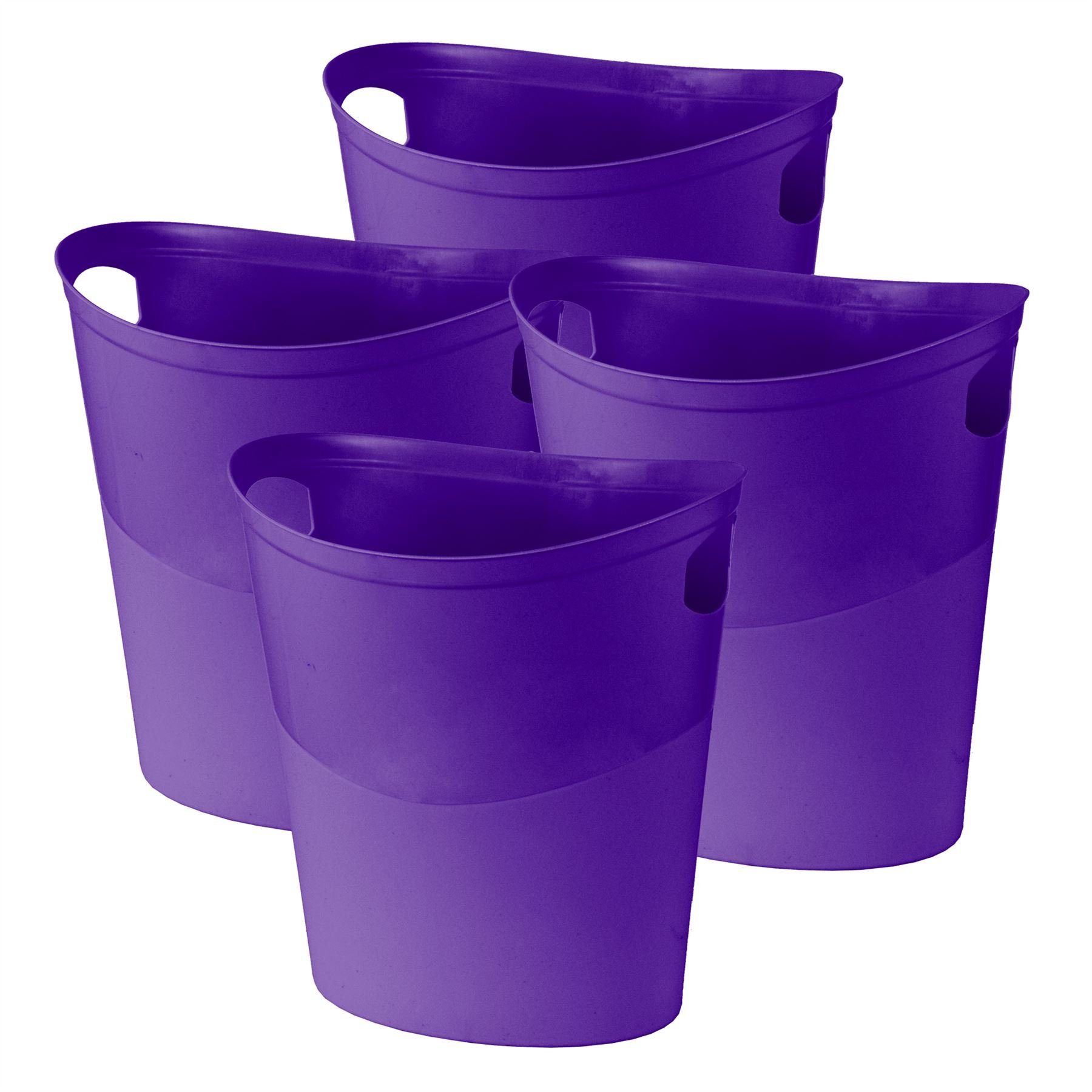 Simpaยฎ 10L 10 Litre Plastic Flexi Storage Bin Home Kitchen Garden Bedroom Toy Camping Portable Storage Container - Made in The UK - Purple - Set of 4