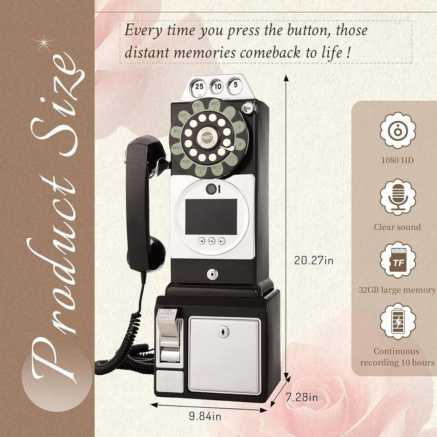 Libro de visitas con audio y video retro, libro de visitas con audio y video para bodas, libro de visitas con video HD 1080p, graba momentos hermosos, para bodas, fiestas y ceremonias. Black-128G