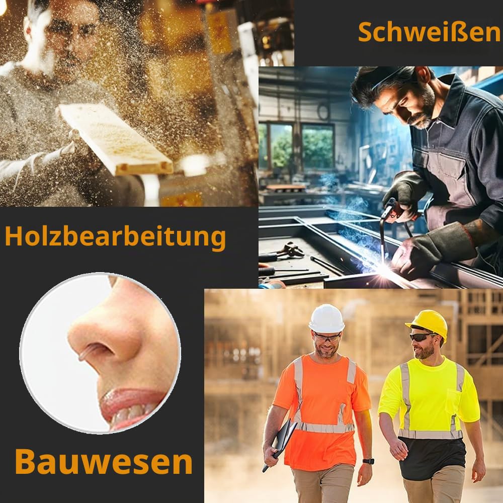 Nasenfilter für staubige Aktivitäten, nützliches Werkzeug für industrielle Arbeiten, Bräunung, Körperpflege und Haushalt (M, 4 Filter + 48 Ersatzfilter)