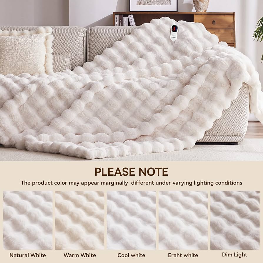 HEATED BLANKET ホワイト Amazon.com: Homemate Electric Heated Blanket Twin Size - 62
