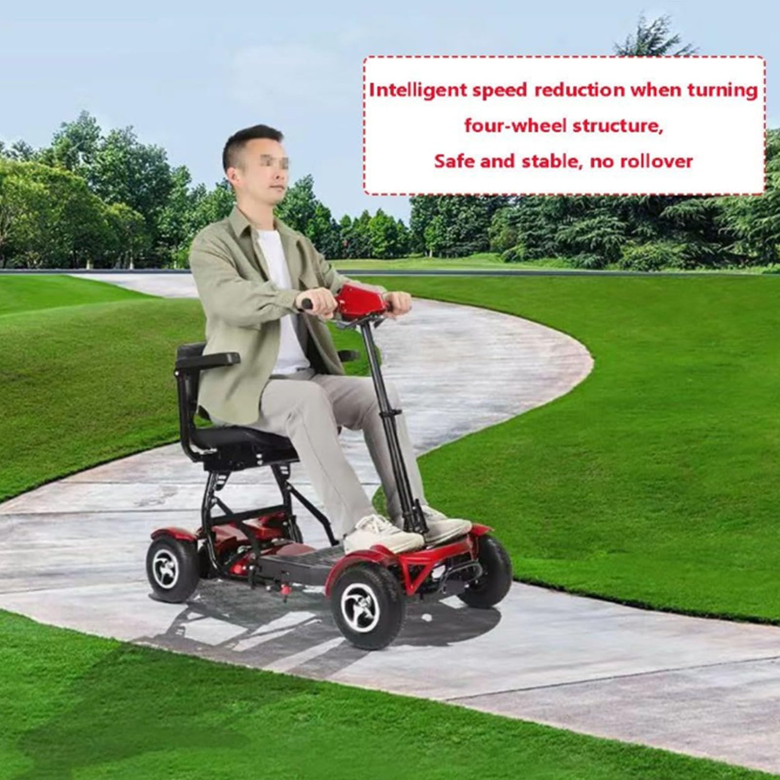 BCBKD Scooters De Movilidad Ligeros De 4 Ruedas para Adultos,Scooter De Movilidad Plegable,Scooters para Personas Mayores,Carga 150 Kg/300 Lbs,para Personas Mayores Discapacitadas