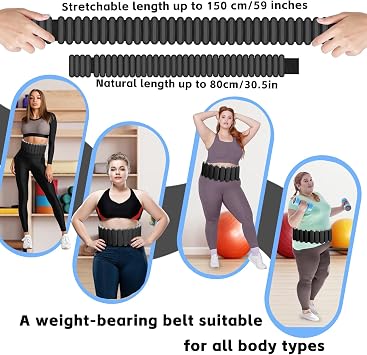 BBK Up to LBS Adjustable Weighted Belt For Women and Men, Weighted Walking Exercise Belt for Gym, Strength Training, Wrist & Ankle