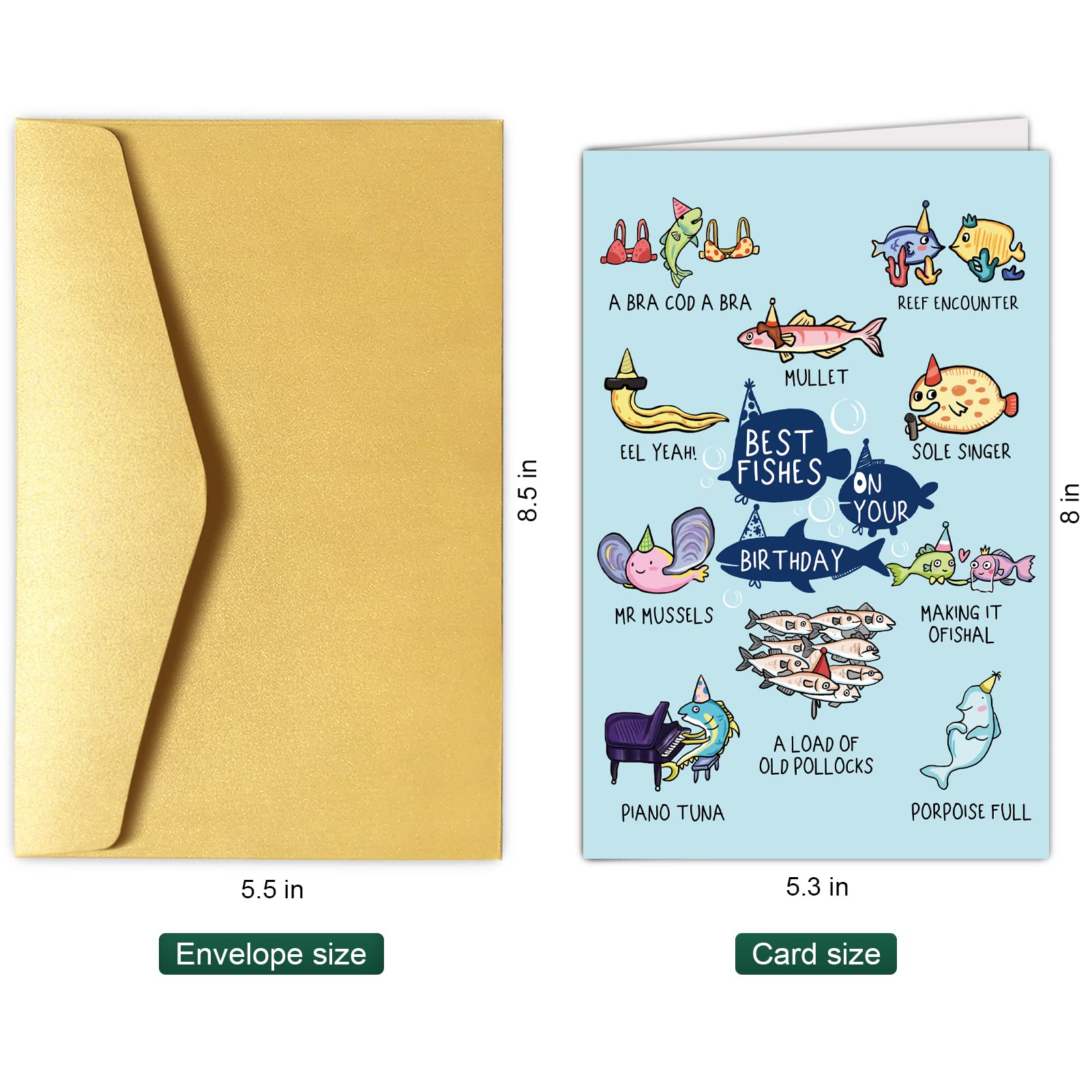 Snapklik.com : Funny Fish Themed Birthday Card, Happy Birthday Card For ...