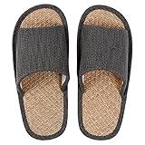[ZAHADA] 馬来草スリッパ 夏用 涼しい 蒸れない おしゃれ 畳 滑りにくい 高級 室内履き ルームシューズ 夏 ひんやり レディース メンズ おしゃれ ベランダ サンダル（グレー、LL）